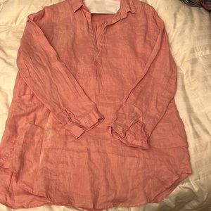 Dolma Coral linen top with pockets